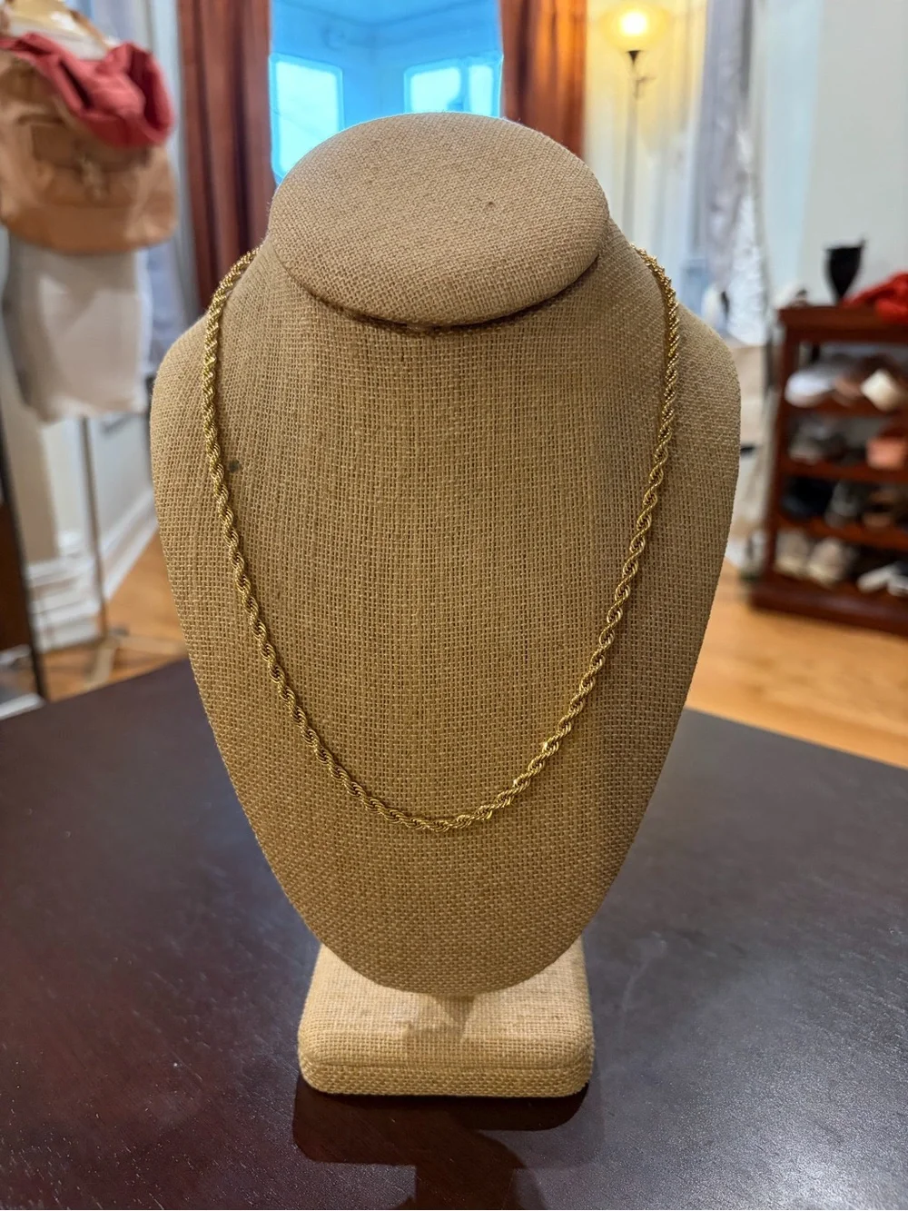 Gold rope necklace